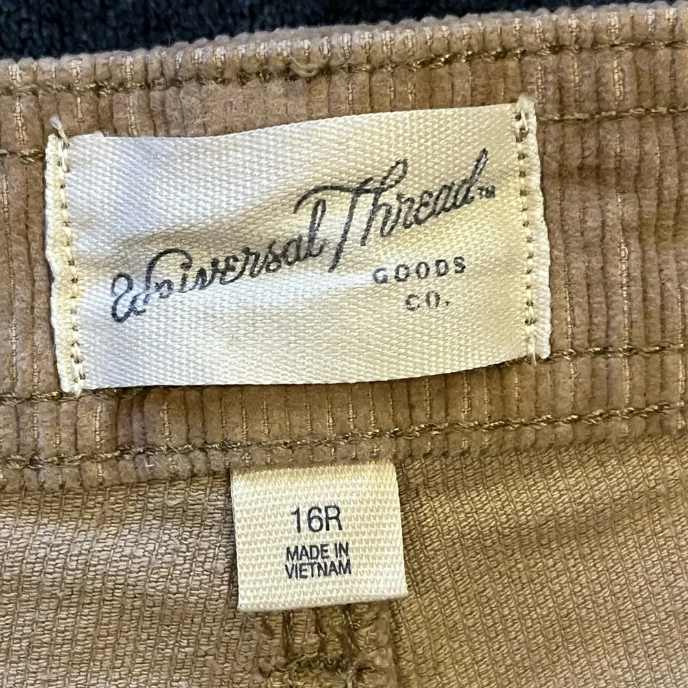 Wide leg corduroy pants. High rise ankle length. 98% cotton. Khaki/ tan 16 NWOT - Picture 7 of 16
